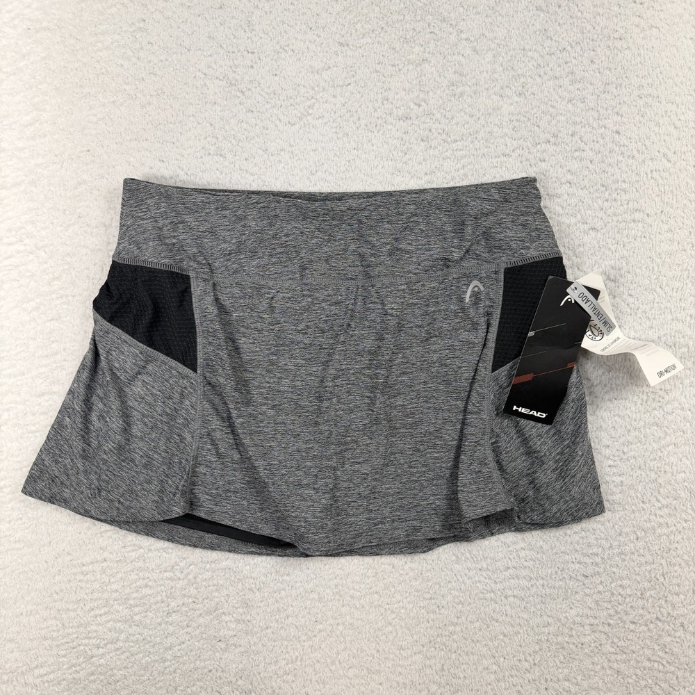 HEAD Fresh Mesh Skort NEW Womens Large W29 Waist Pocket Gray Pull On Golf Tennis